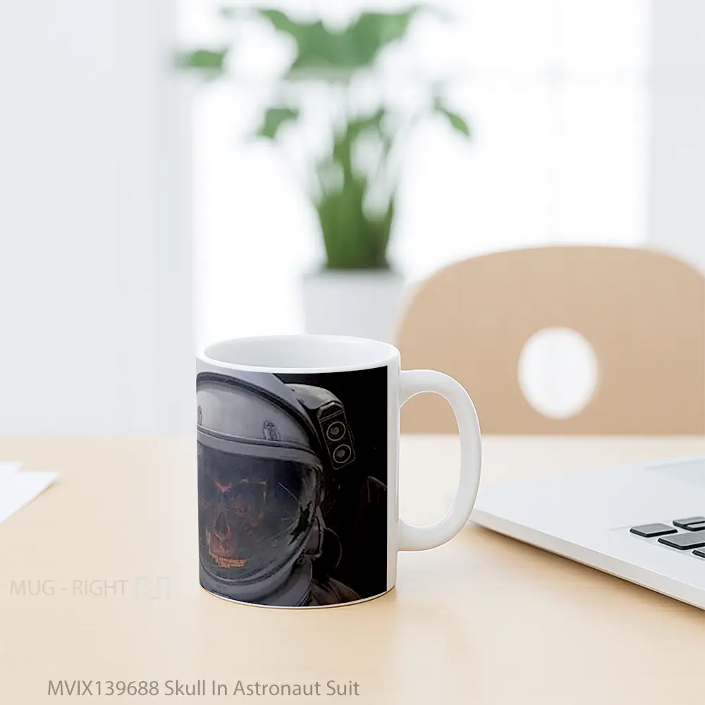 Mug Skull In Astronaut Suit Gelas Astronomi - All-side / Desain