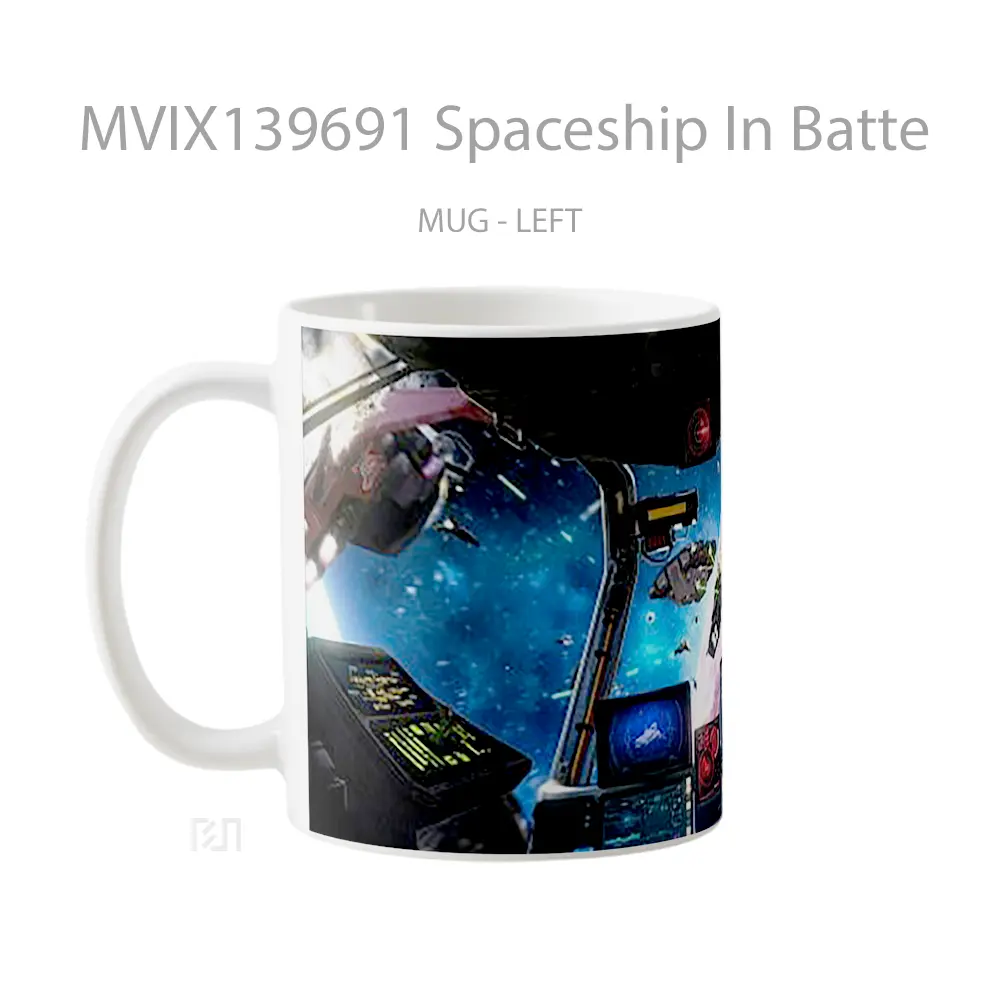 Mug Spaceship In Batte Gelas Keramik Unik - All-side / Desain