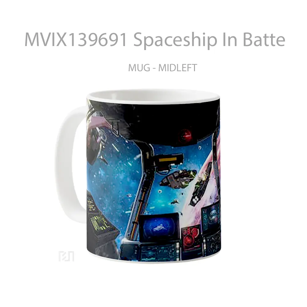 Mug Spaceship In Batte Gelas Keramik Unik - All-side / Desain