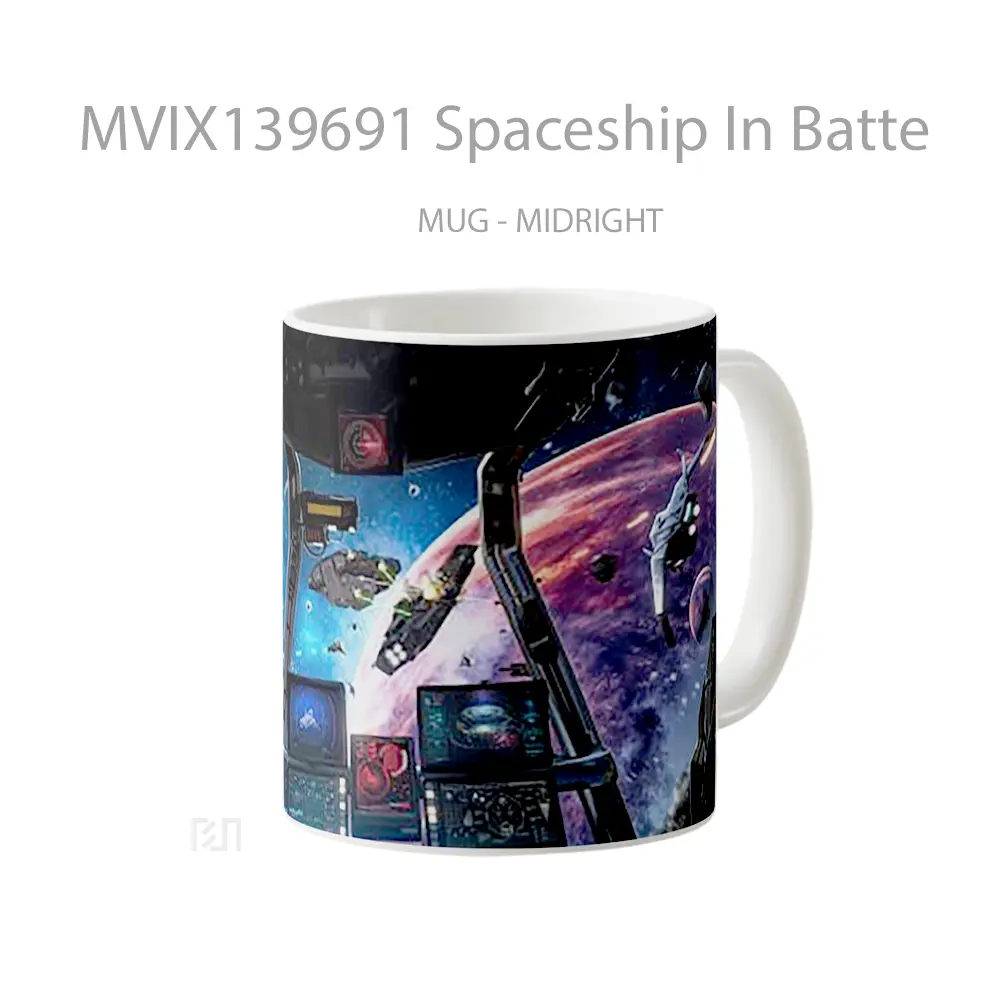 Mug Spaceship In Batte Gelas Keramik Unik - All-side / Desain
