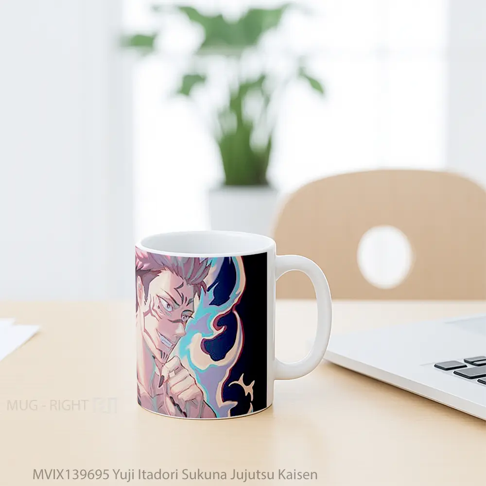 Mug Yuji Itadori Sukuna Jujutsu Kaisen Gelas Keramik Unik - All-side / Desain