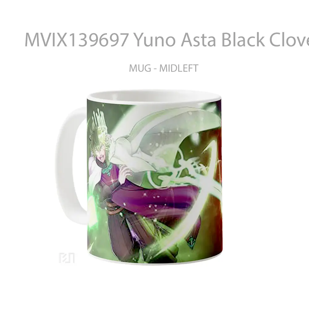 Mug Yuno Asta Black Clover Gelas Keramik Unik - All-side / Desain