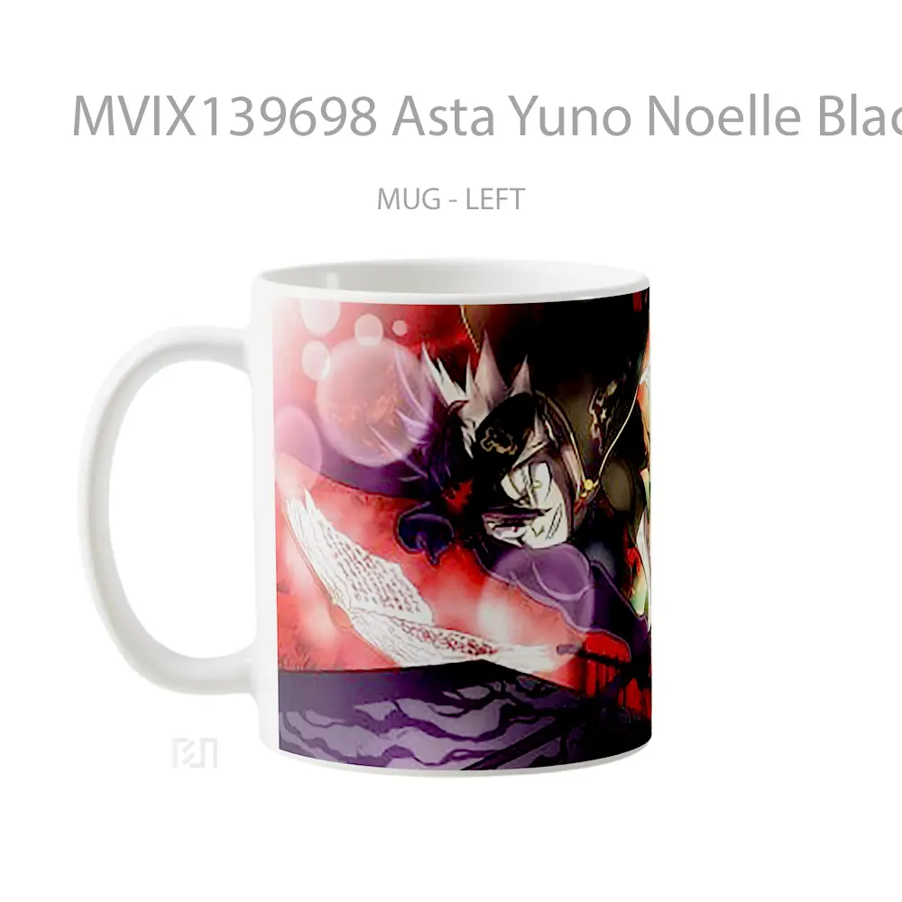 Mug Asta Yuno Noelle Black Clover Gelas Keramik Unik - All-side / Desain
