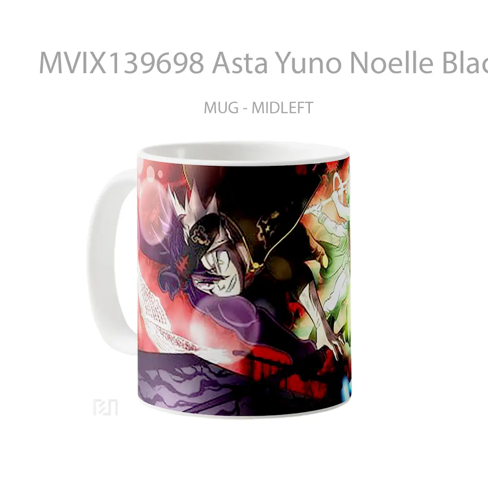 Mug Asta Yuno Noelle Black Clover Gelas Keramik Unik - All-side / Desain