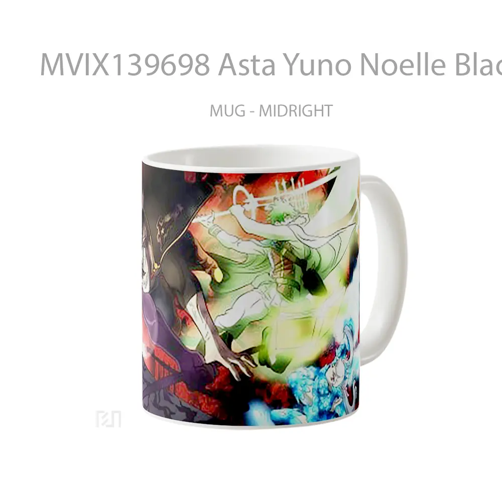 Mug Asta Yuno Noelle Black Clover Gelas Keramik Unik - All-side / Desain