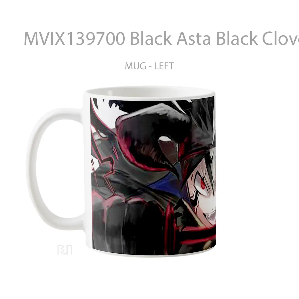 Mug Black Asta Black Clover Gelas Keramik Unik - All-side / Desain