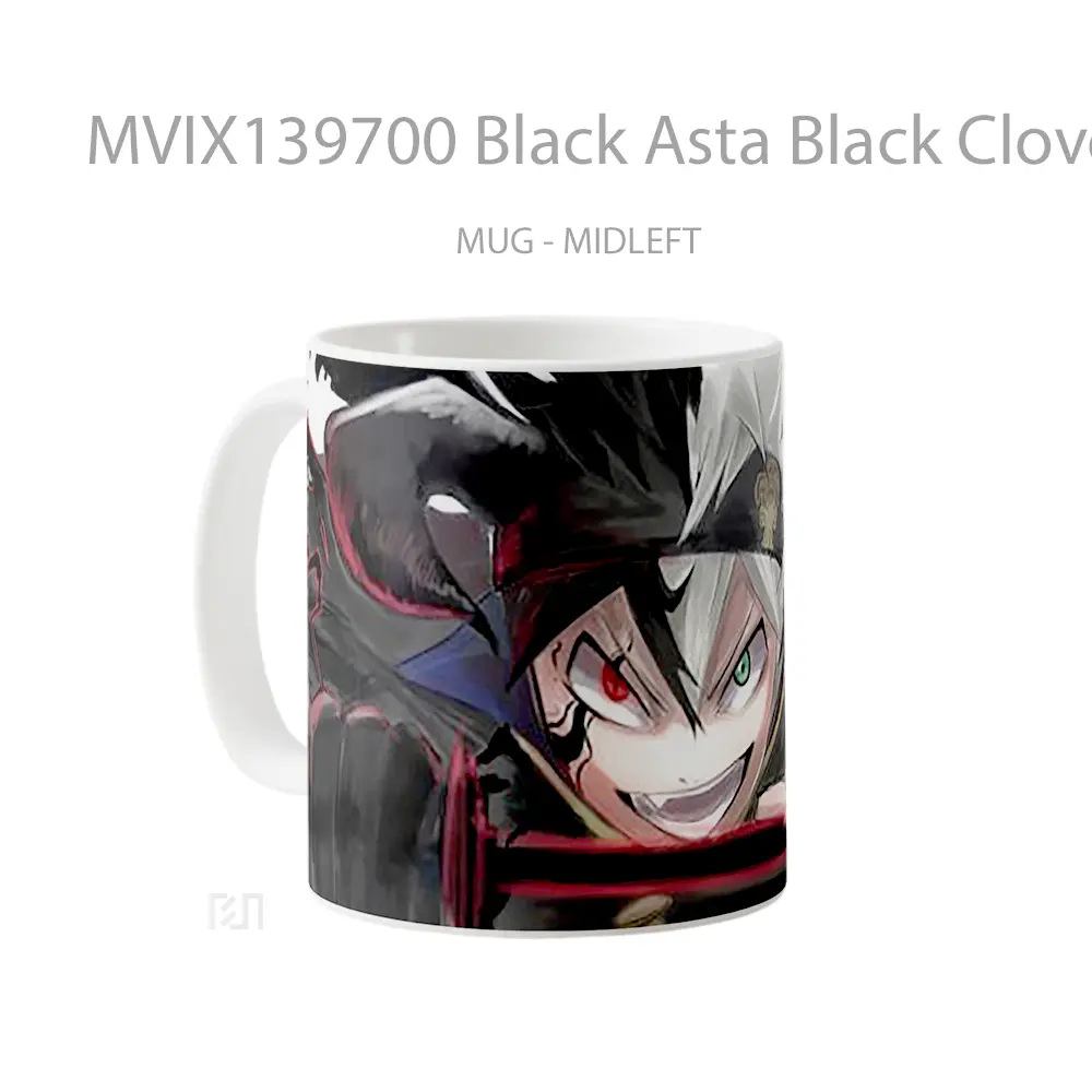 Mug Black Asta Black Clover Gelas Keramik Unik - All-side / Desain