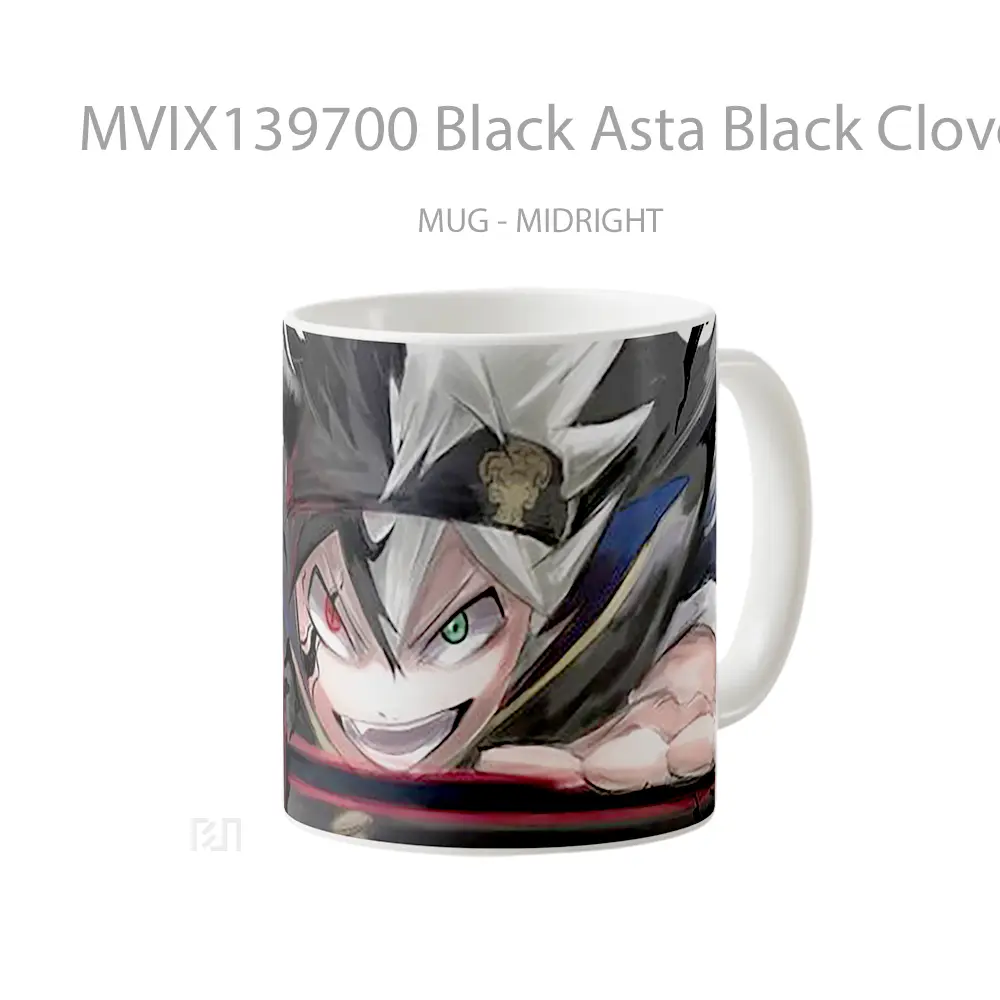 Mug Black Asta Black Clover Gelas Keramik Unik - All-side / Desain