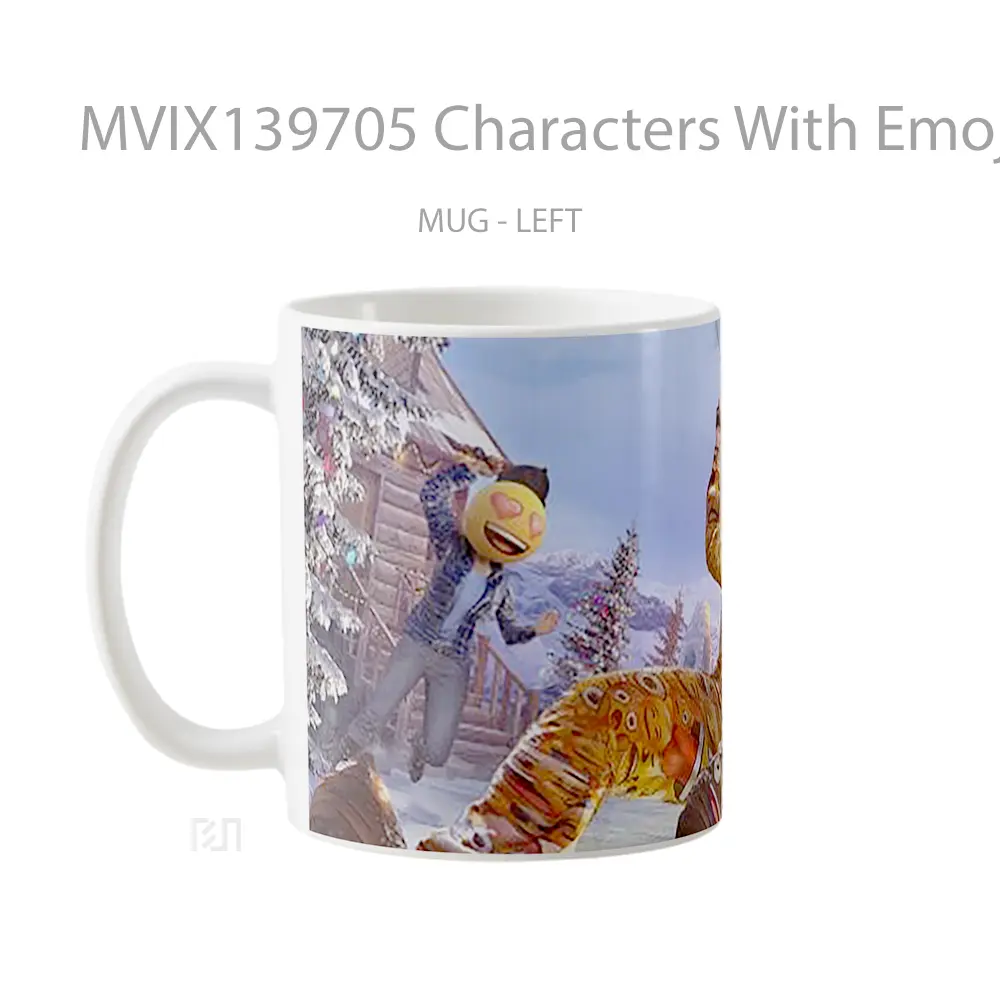Mug Characters With Emoji Face Pubg Mobile Cangkir Gamer - All-side / Desain