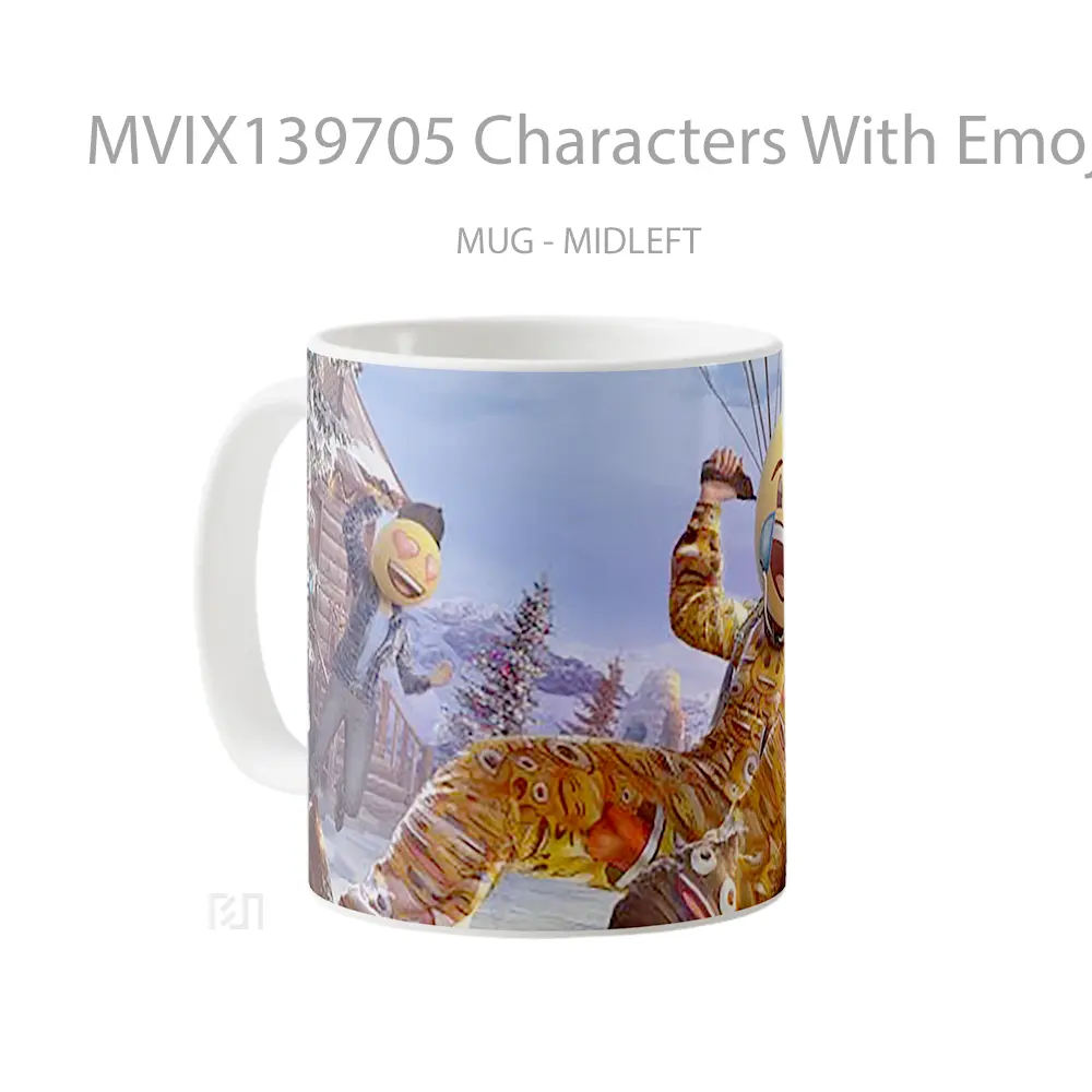 Mug Characters With Emoji Face Pubg Mobile Cangkir Gamer - All-side / Desain