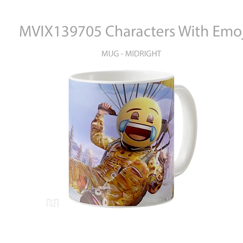 Mug Characters With Emoji Face Pubg Mobile Cangkir Gamer - All-side / Desain