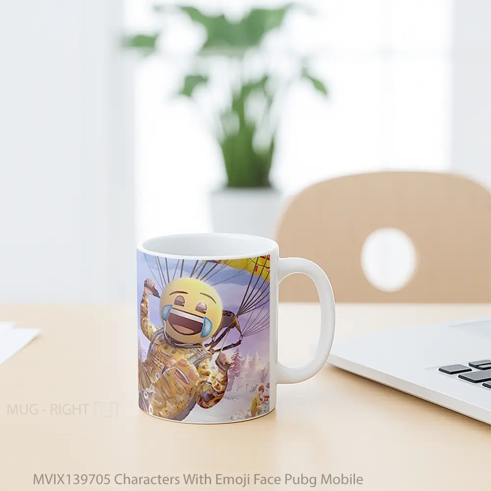 Mug Characters With Emoji Face Pubg Mobile Cangkir Gamer - All-side / Desain