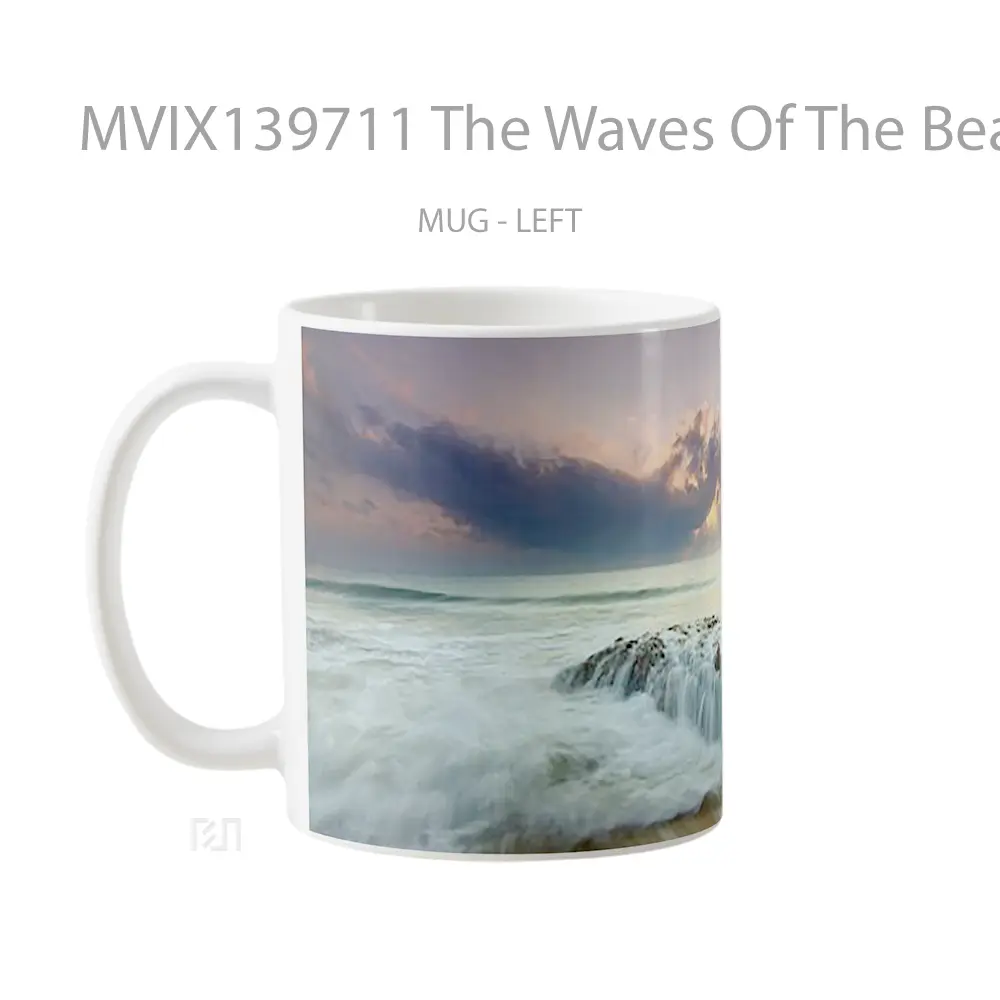 Mug The Waves Of The Beach At Sunset Gelas Pemandangan Alam - All-side / Desain