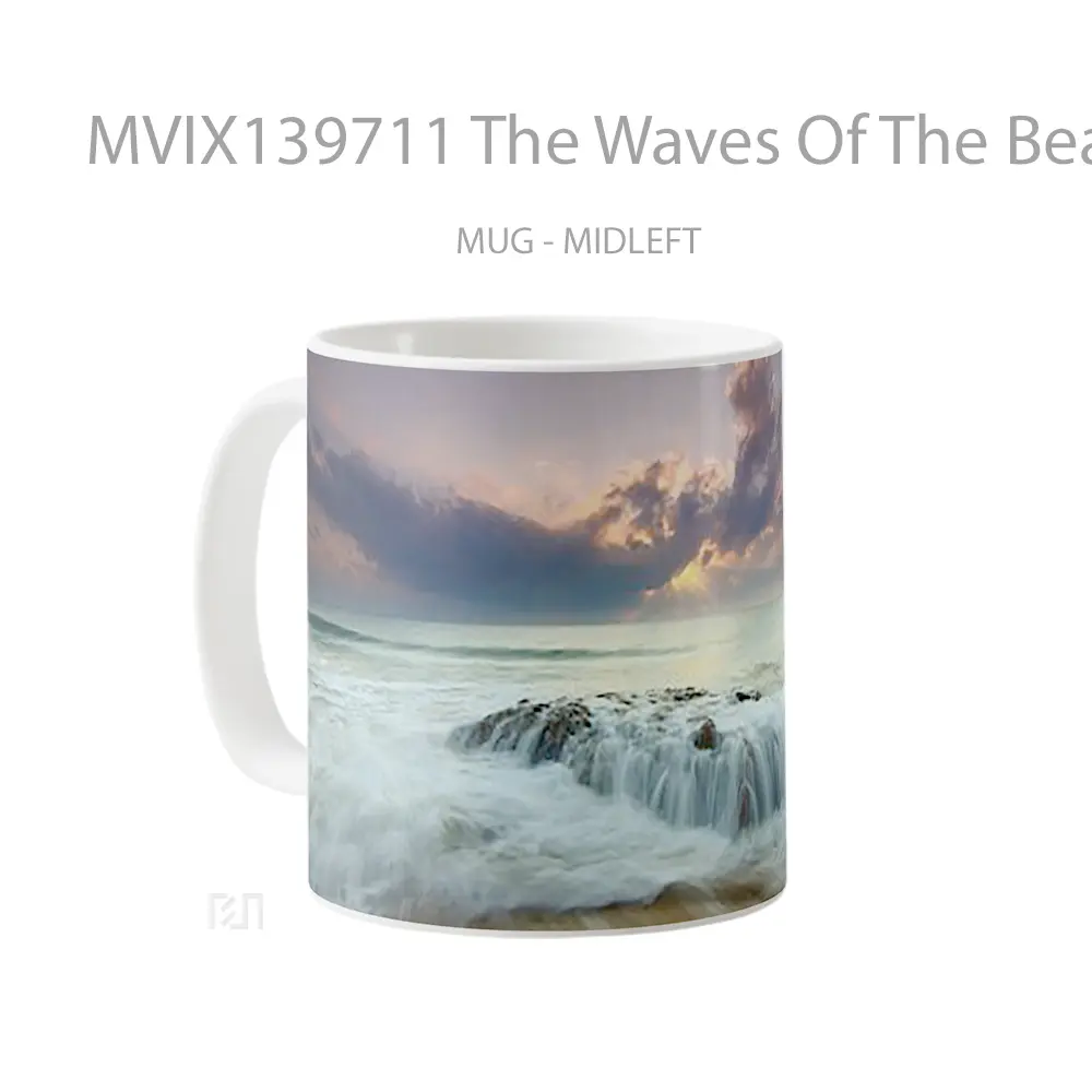 Mug The Waves Of The Beach At Sunset Gelas Pemandangan Alam - All-side / Desain
