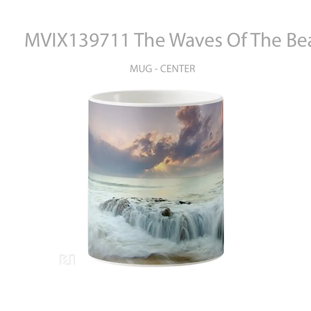 Mug The Waves Of The Beach At Sunset Gelas Pemandangan Alam