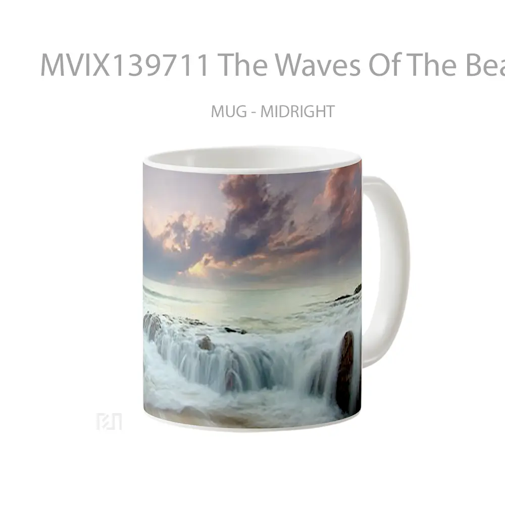 Mug The Waves Of The Beach At Sunset Gelas Pemandangan Alam - All-side / Desain