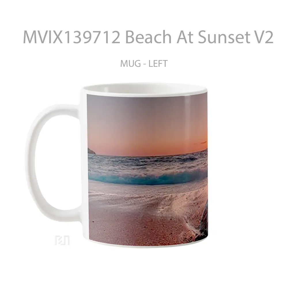 Mug Beach At Sunset V2 Gelas Pemandangan Alam - All-side / Desain