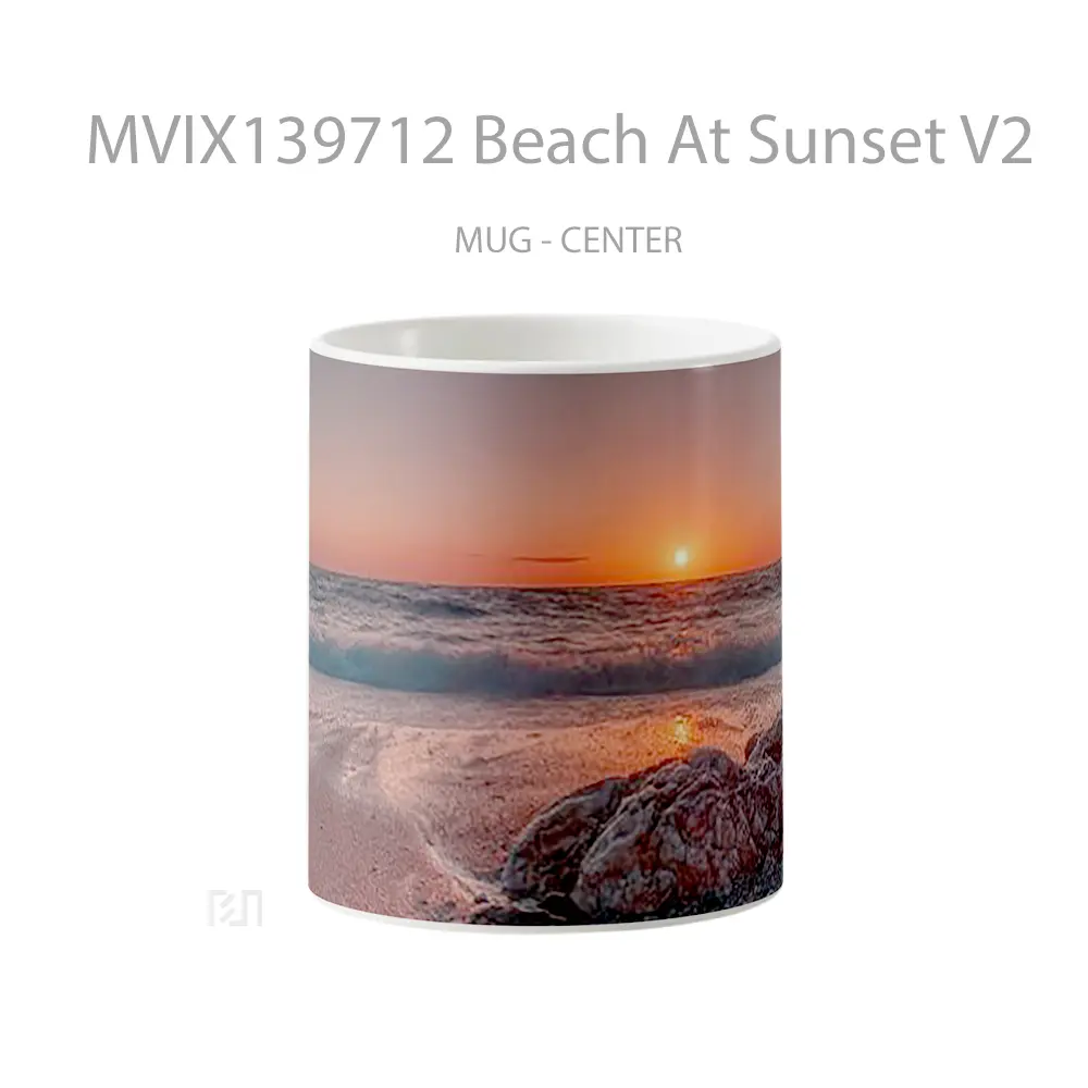 Mug Beach At Sunset V2 Gelas Pemandangan Alam