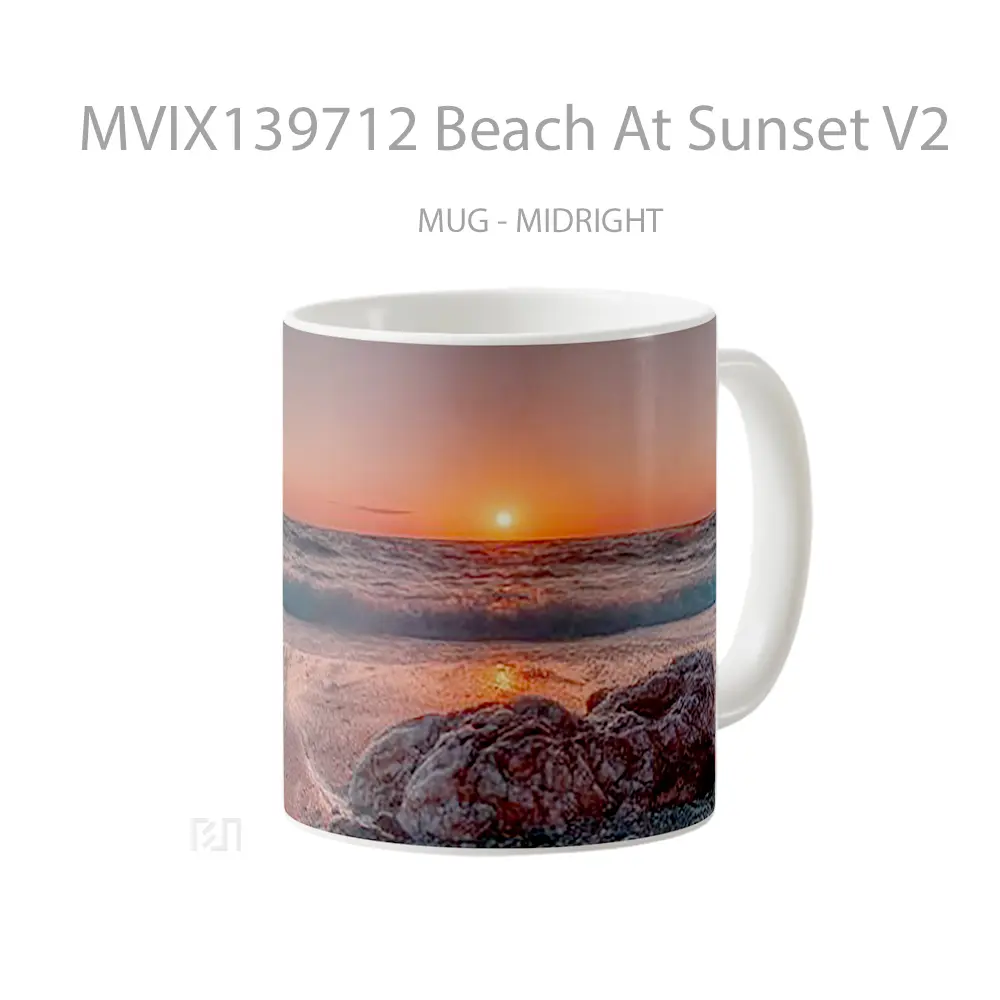 Mug Beach At Sunset V2 Gelas Pemandangan Alam - All-side / Desain