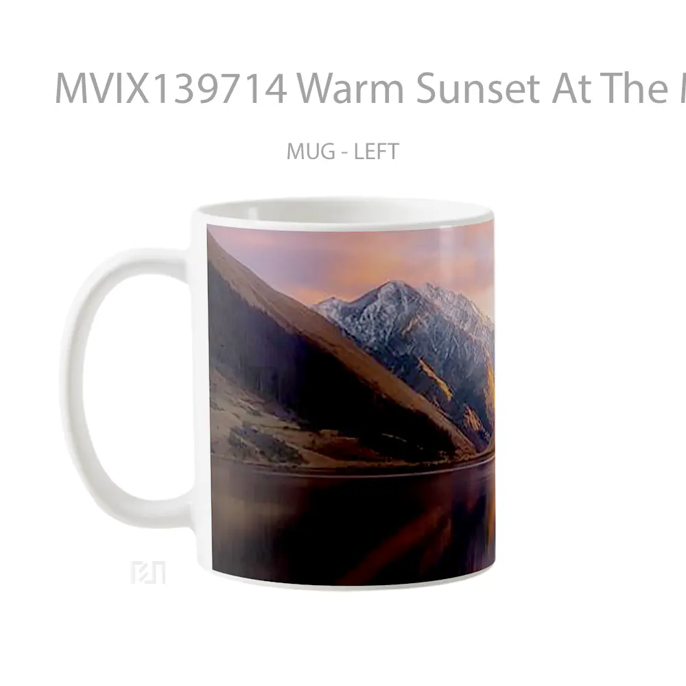 Mug Warm Sunset At The Mountains Gelas Pemandangan Alam - All-side / Desain