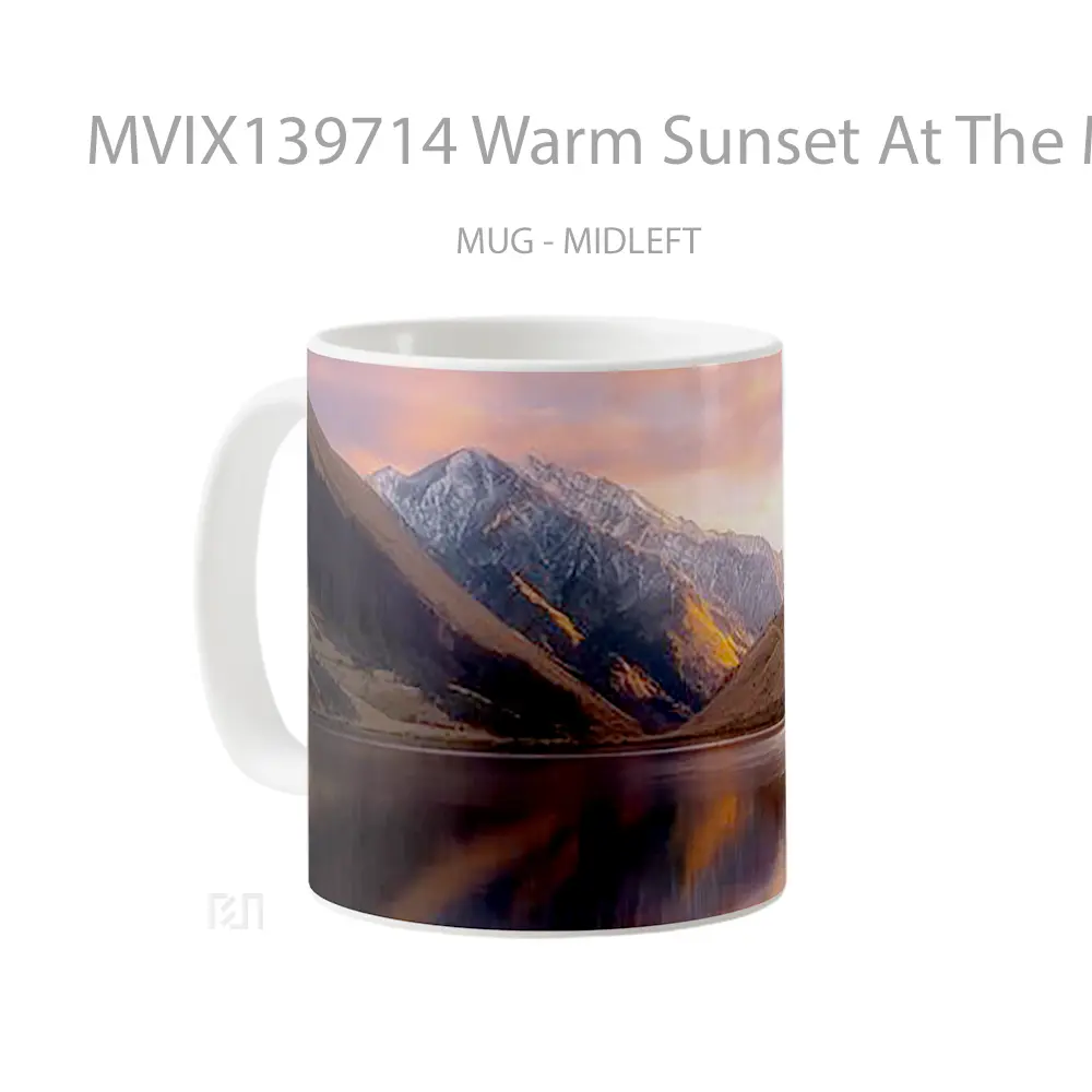 Mug Warm Sunset At The Mountains Gelas Pemandangan Alam - All-side / Desain