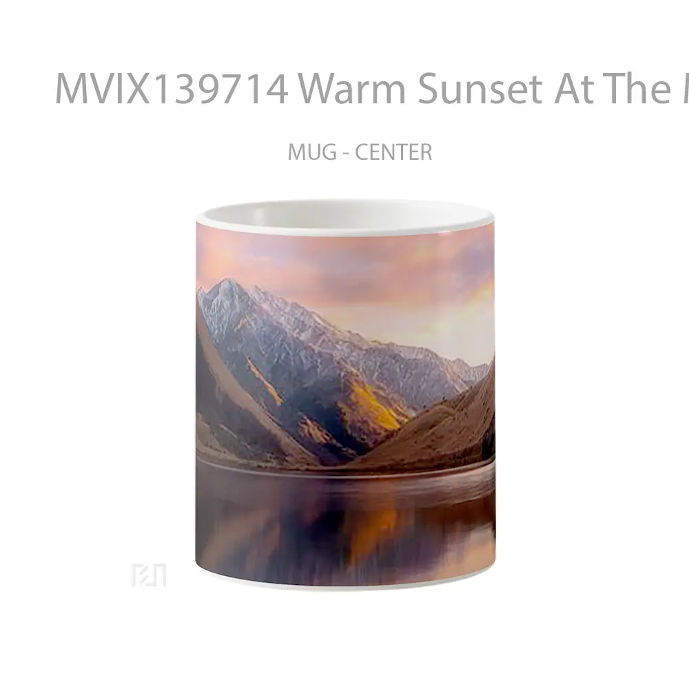 Mug Warm Sunset At The Mountains Gelas Pemandangan Alam