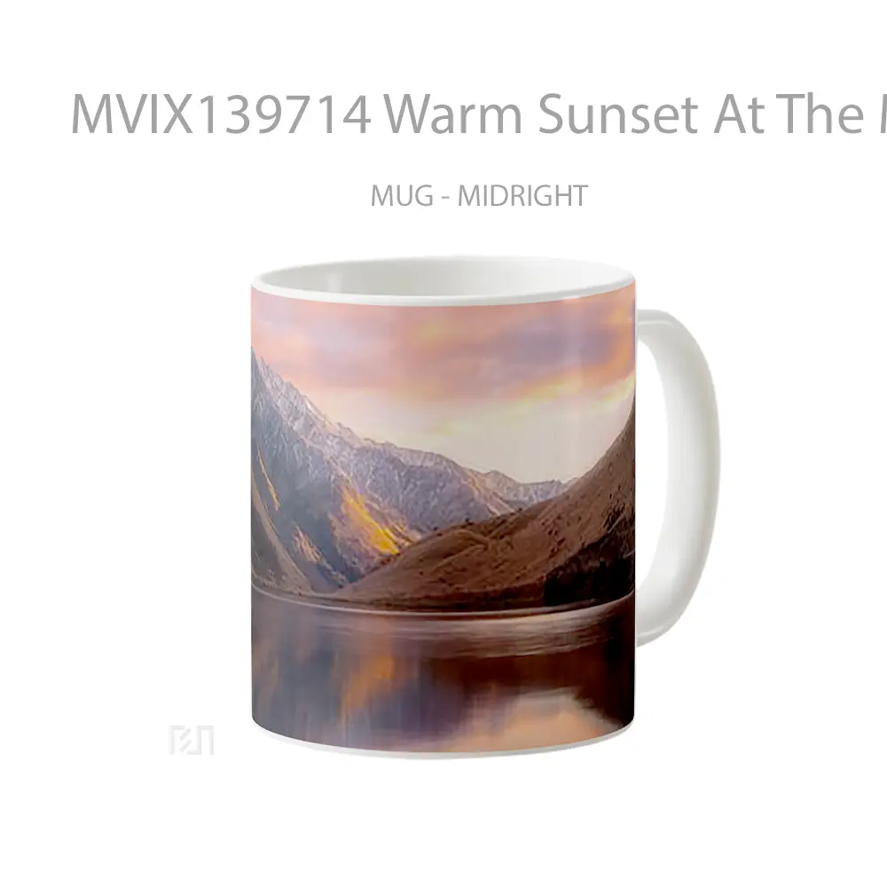 Mug Warm Sunset At The Mountains Gelas Pemandangan Alam - All-side / Desain
