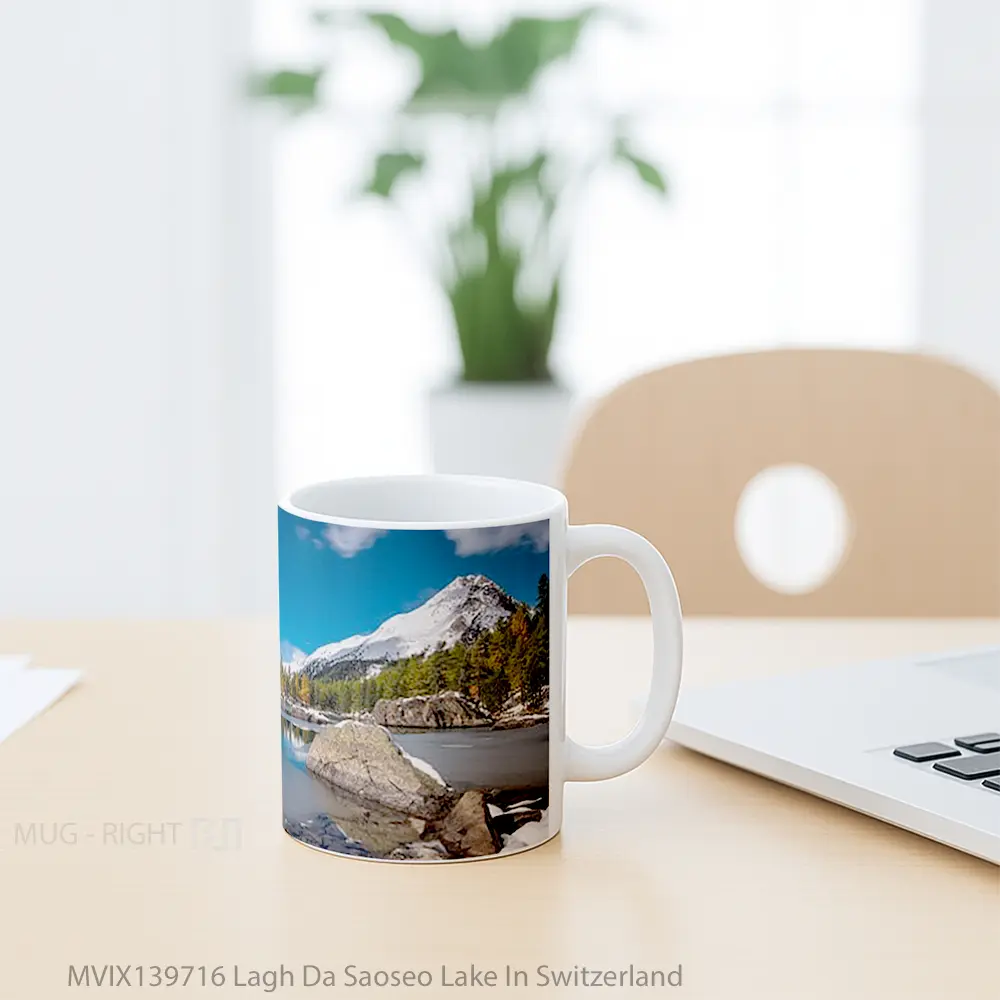 Mug Lagh Da Saoseo Lake In Switzerland Gelas Pemandangan Alam - All-side / Desain