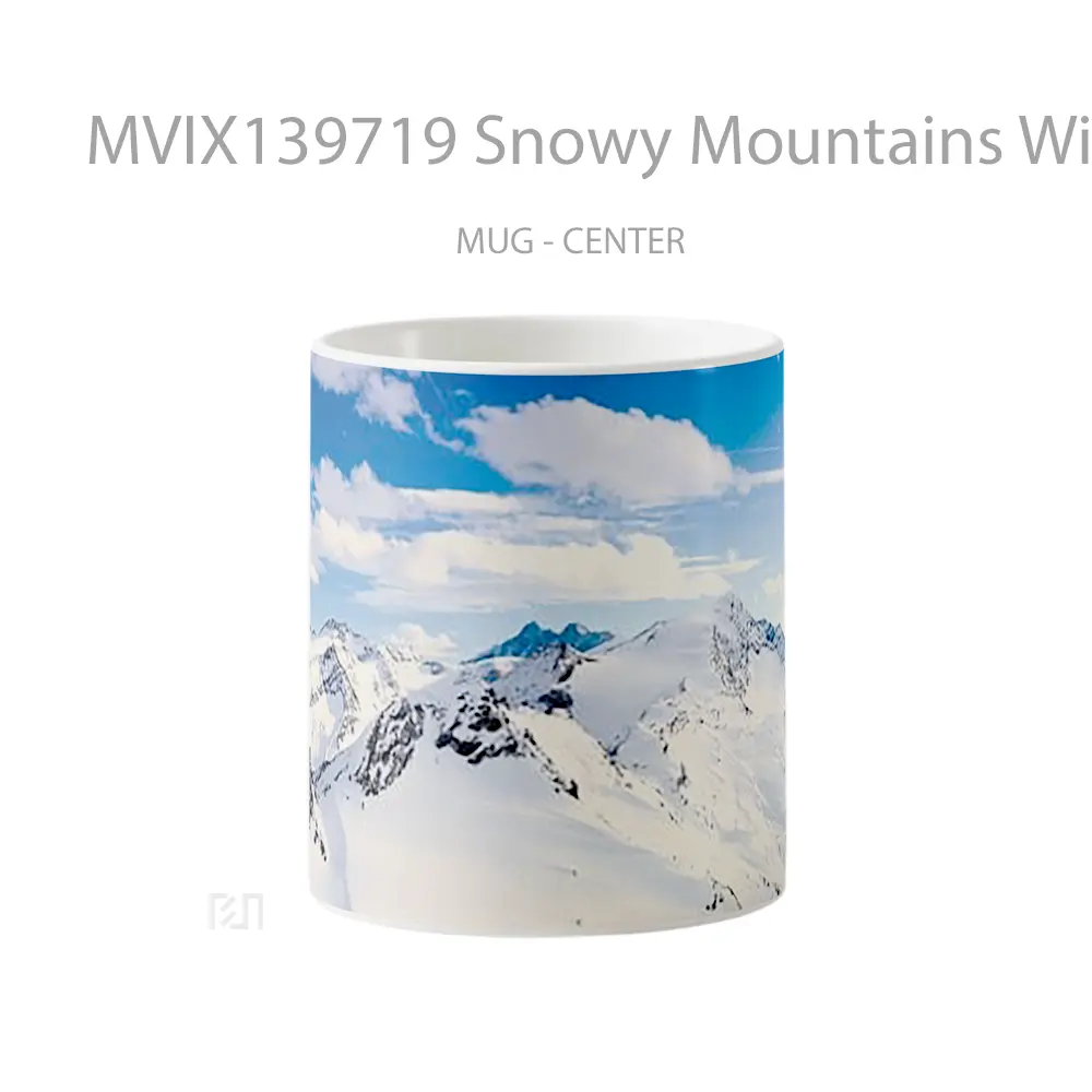 Mug Snowy Mountains Winterr Gelas Pemandangan Alam