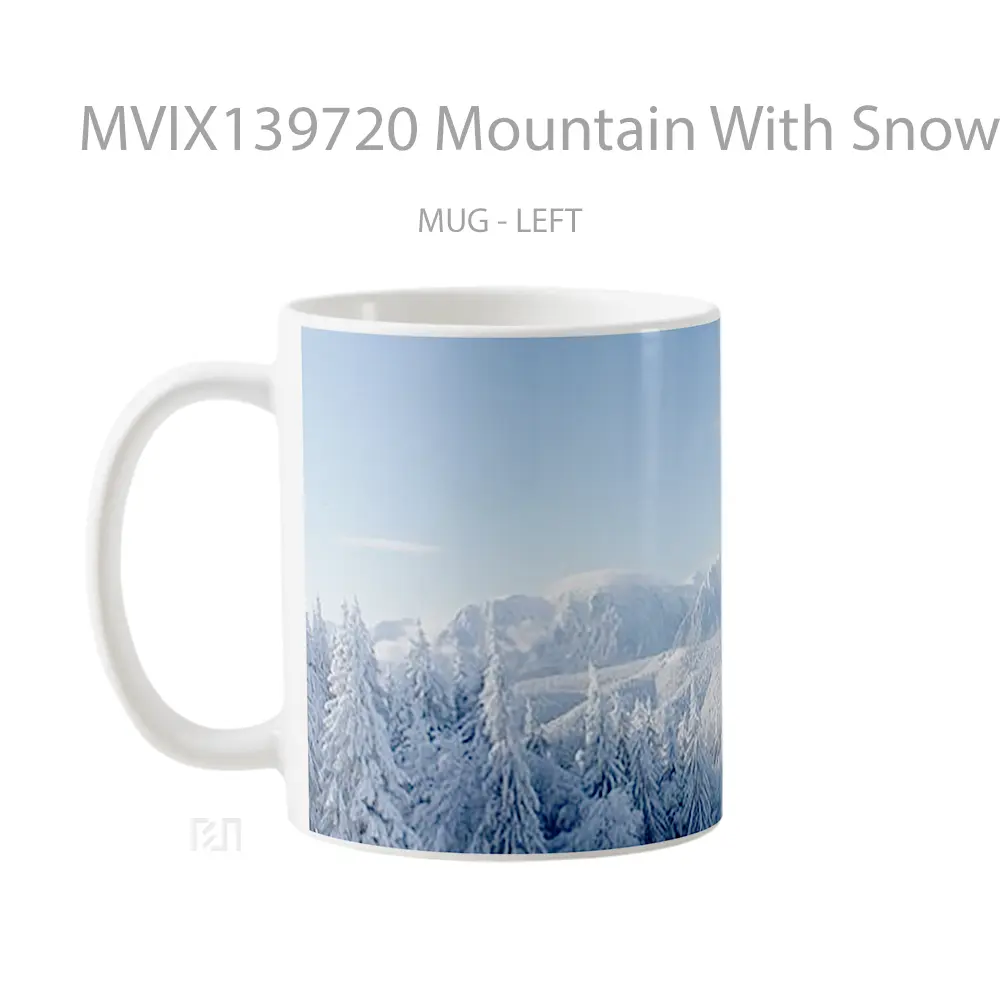 Mug Mountain With Snowy Pines Gelas Pemandangan Alam - All-side / Desain
