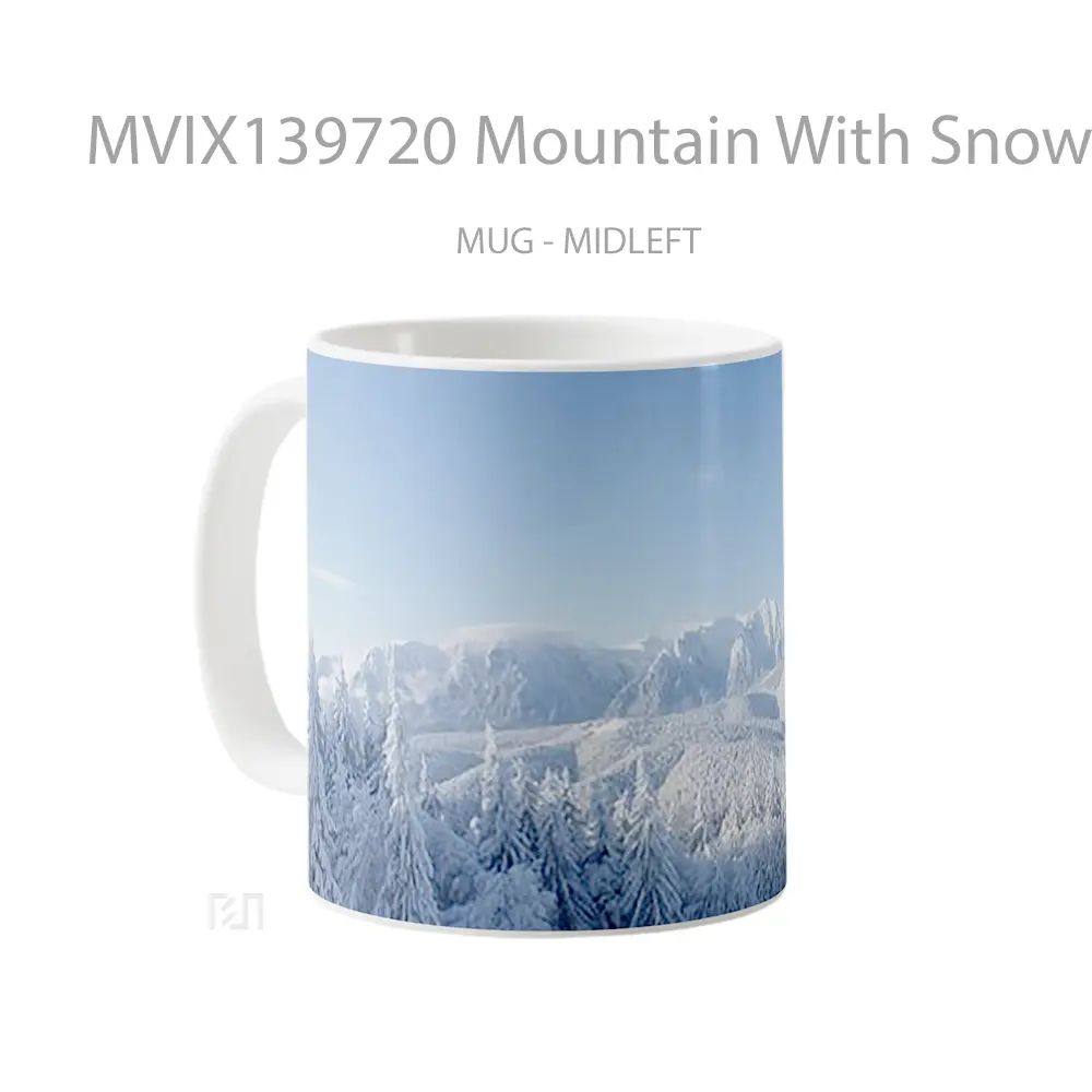 Mug Mountain With Snowy Pines Gelas Pemandangan Alam - All-side / Desain