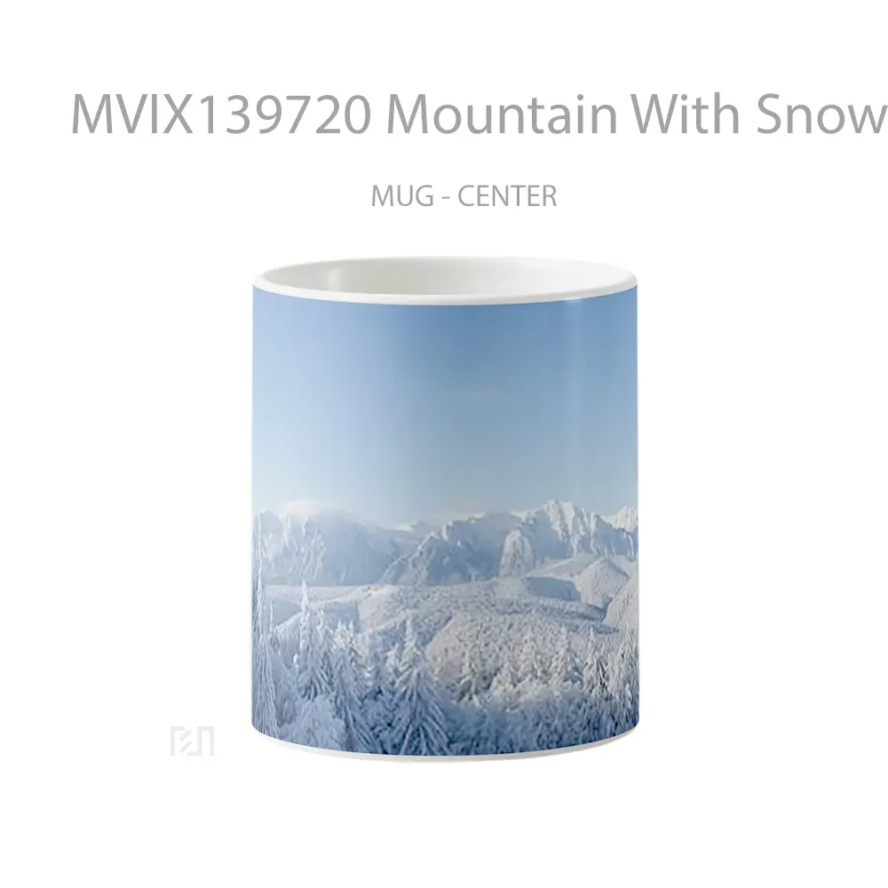 Mug Mountain With Snowy Pines Gelas Pemandangan Alam