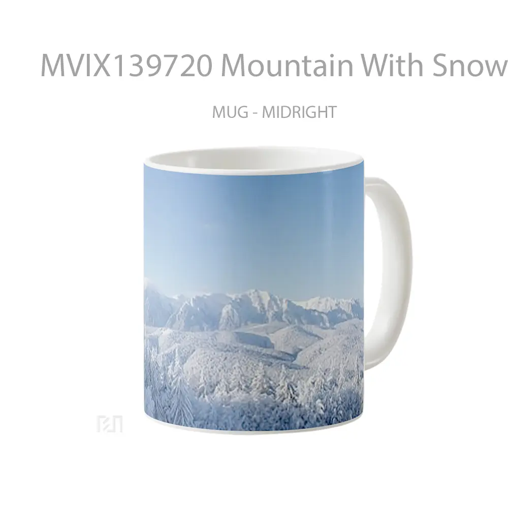 Mug Mountain With Snowy Pines Gelas Pemandangan Alam - All-side / Desain