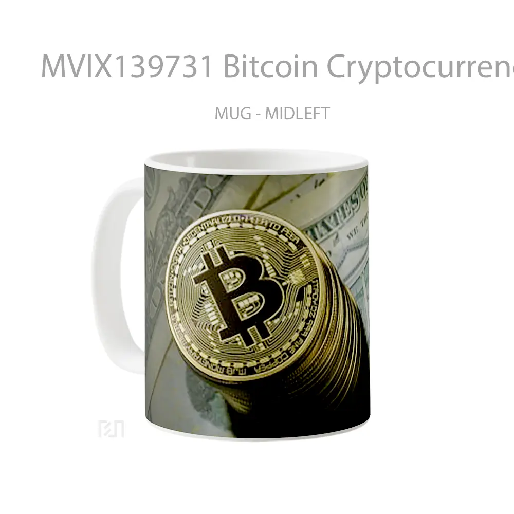 Mug Bitcoin Cryptocurrency Gelas Keramik Unik - All-side / Desain