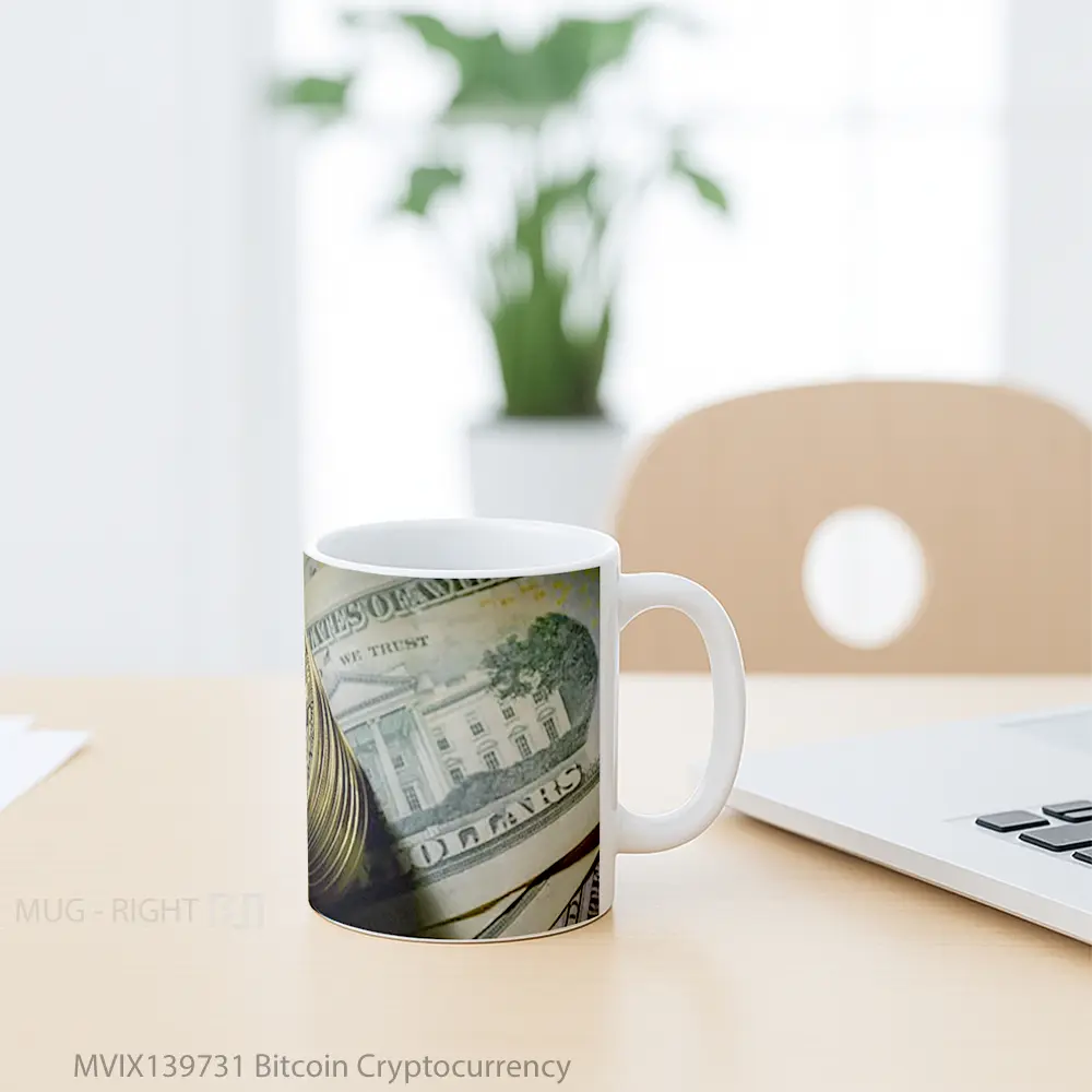 Mug Bitcoin Cryptocurrency Gelas Keramik Unik - All-side / Desain