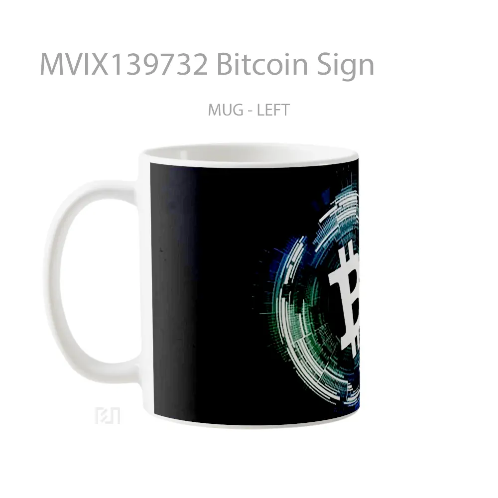 Mug Bitcoin Sign Gelas Keramik Unik - All-side / Desain
