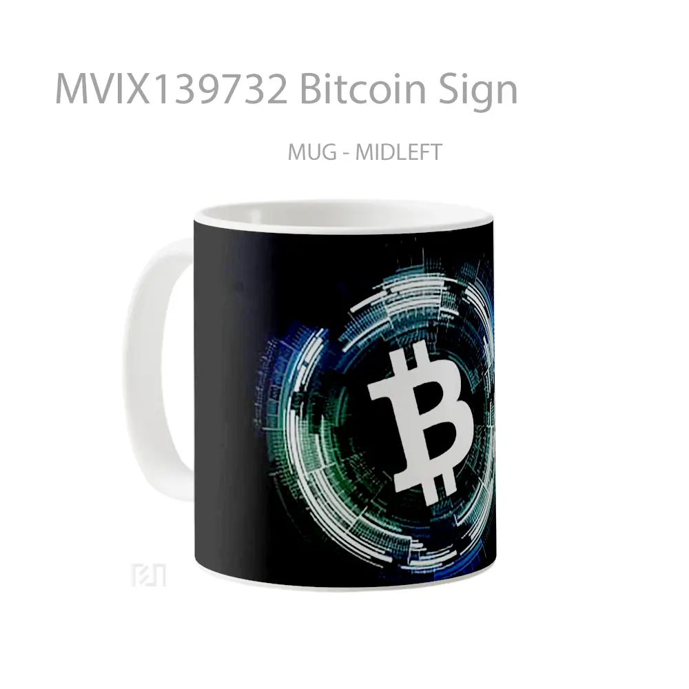 Mug Bitcoin Sign Gelas Keramik Unik - All-side / Desain