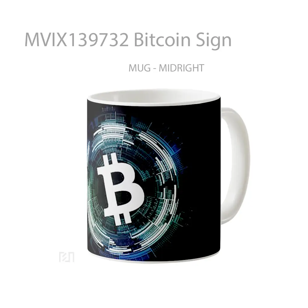 Mug Bitcoin Sign Gelas Keramik Unik - All-side / Desain
