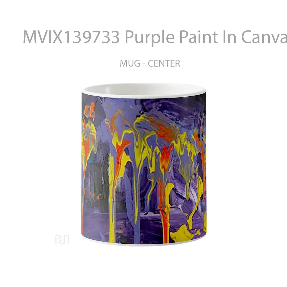 Mug Purple Paint In Canvas Gelas Keramik Unik