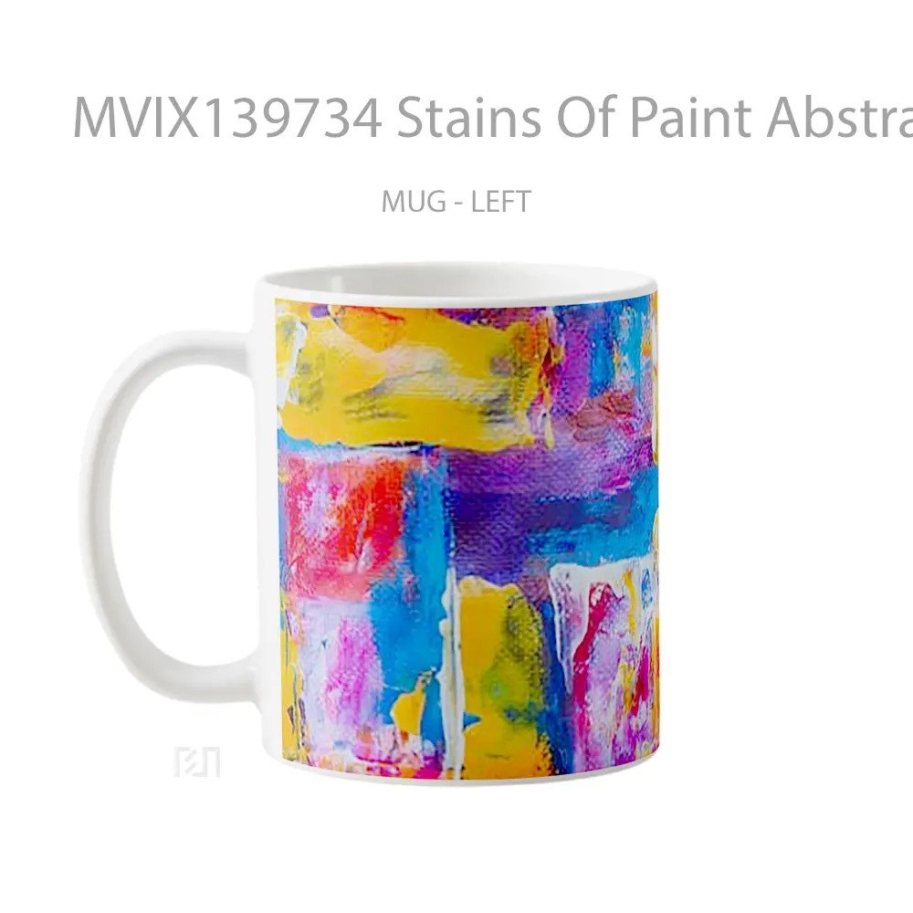 Mug Stains Of Paint Abstract Gelas Seni Modern - All-side / Desain