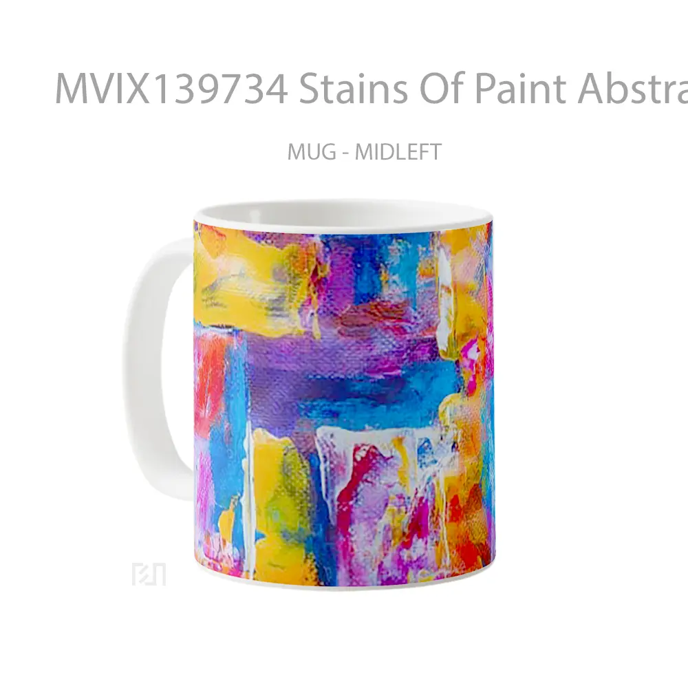 Mug Stains Of Paint Abstract Gelas Seni Modern - All-side / Desain