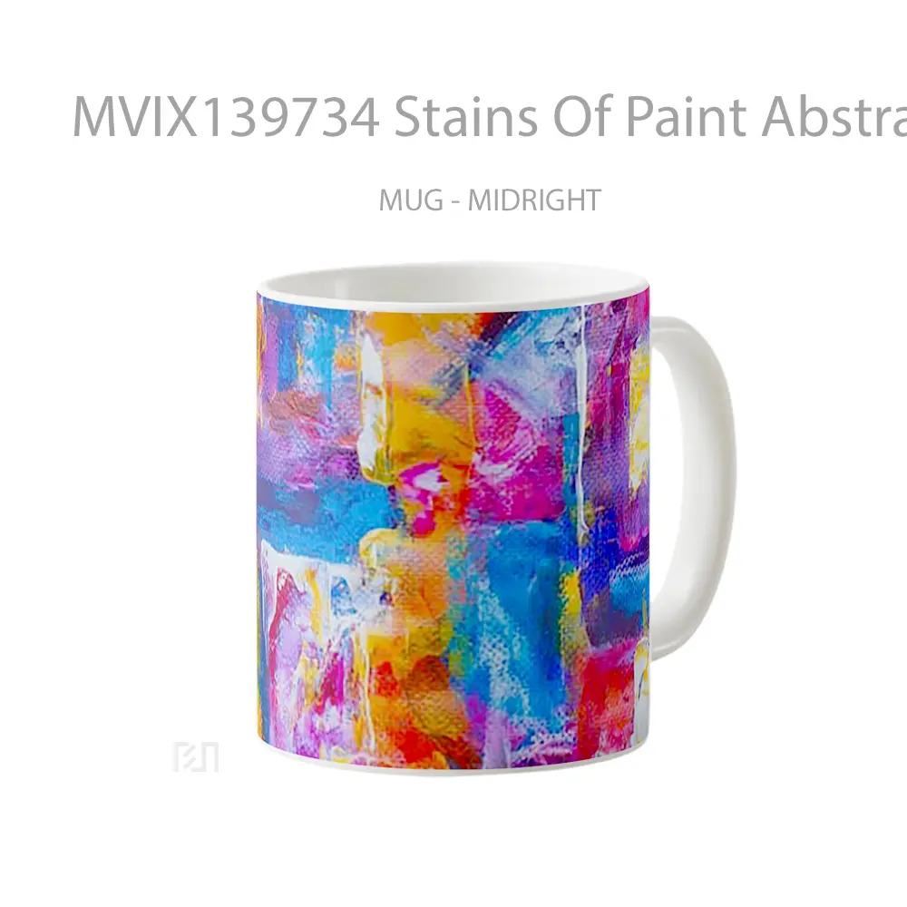 Mug Stains Of Paint Abstract Gelas Seni Modern - All-side / Desain