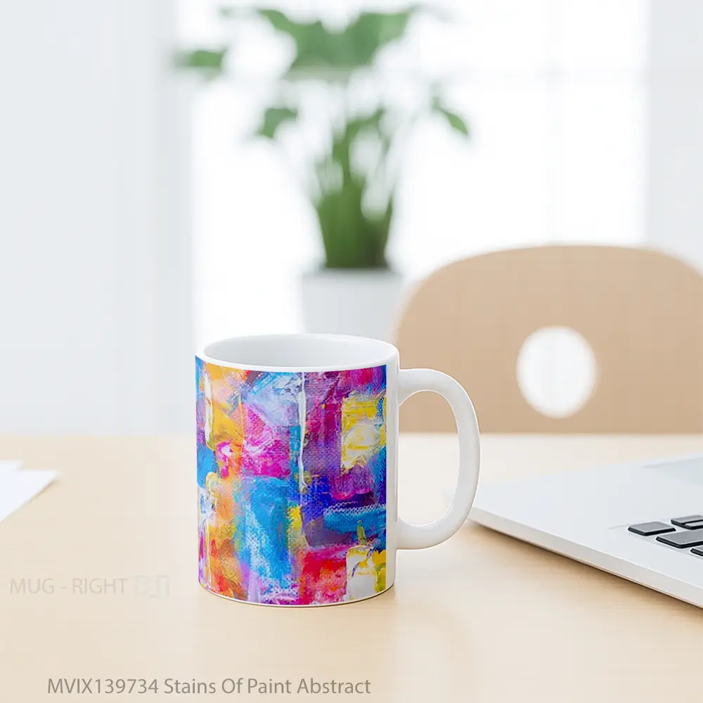Mug Stains Of Paint Abstract Gelas Seni Modern - All-side / Desain