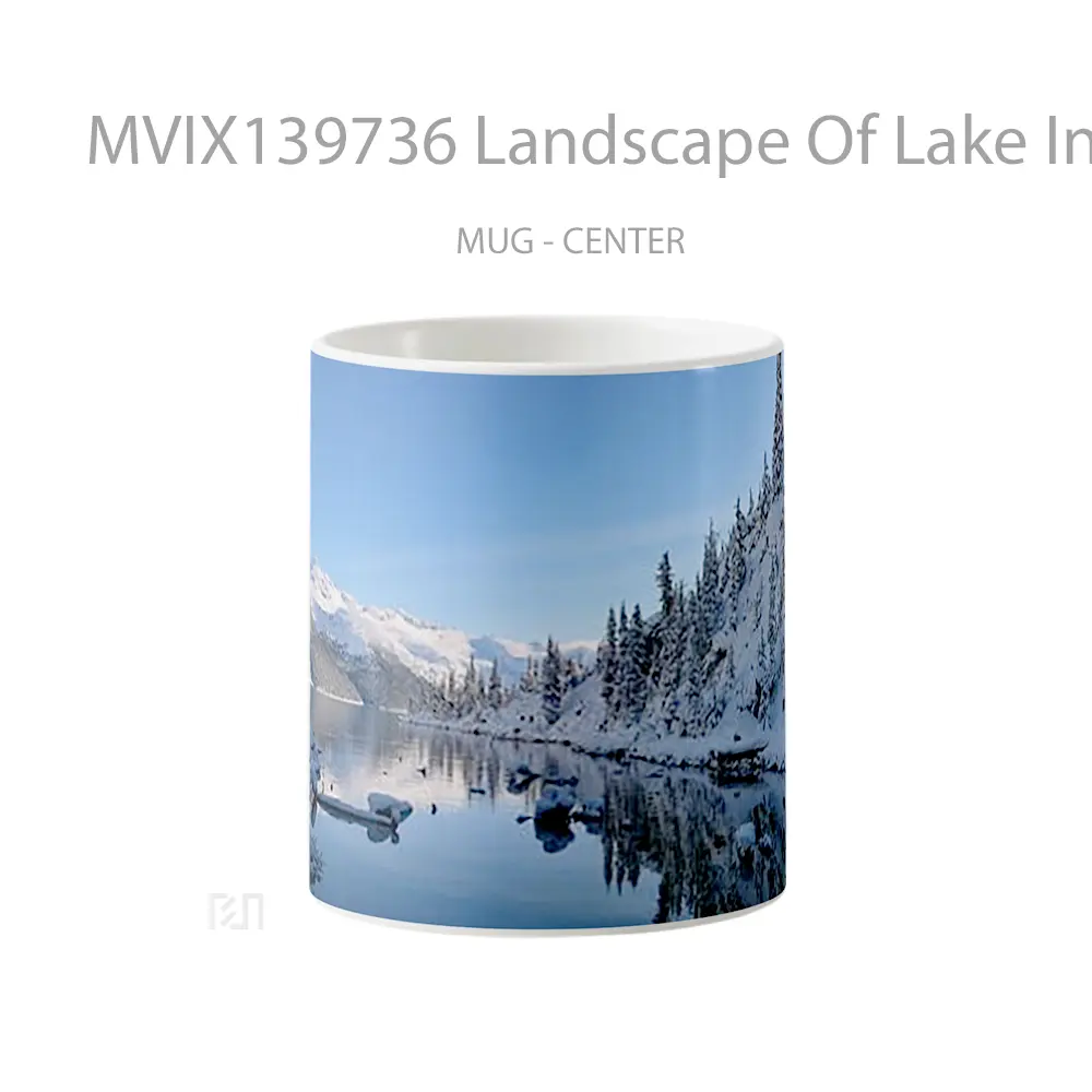 Mug Landscape Of Lake In The Snow Gelas Pemandangan Alam