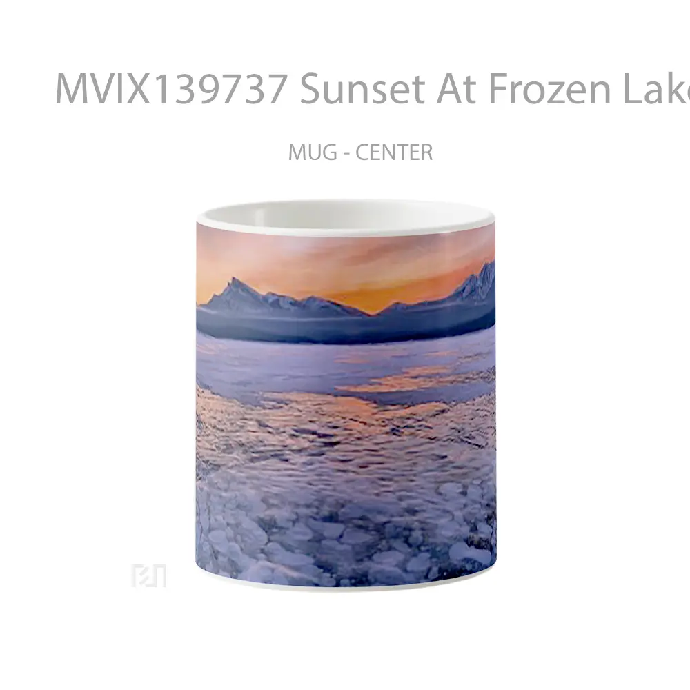 Mug Sunset At Frozen Lake Gelas Pemandangan Alam