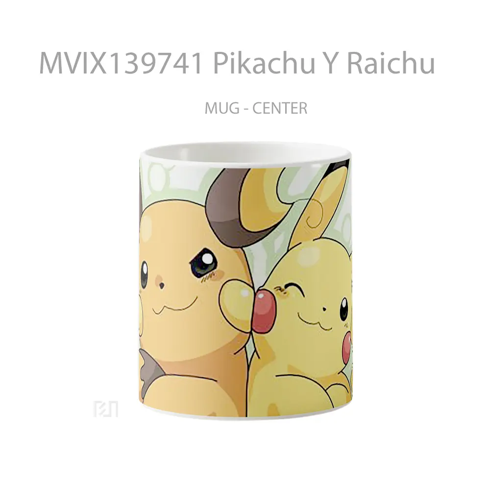 Mug Keramik Premium SNI - Mug Pikachu Y Raichu Gelas Keramik Unik