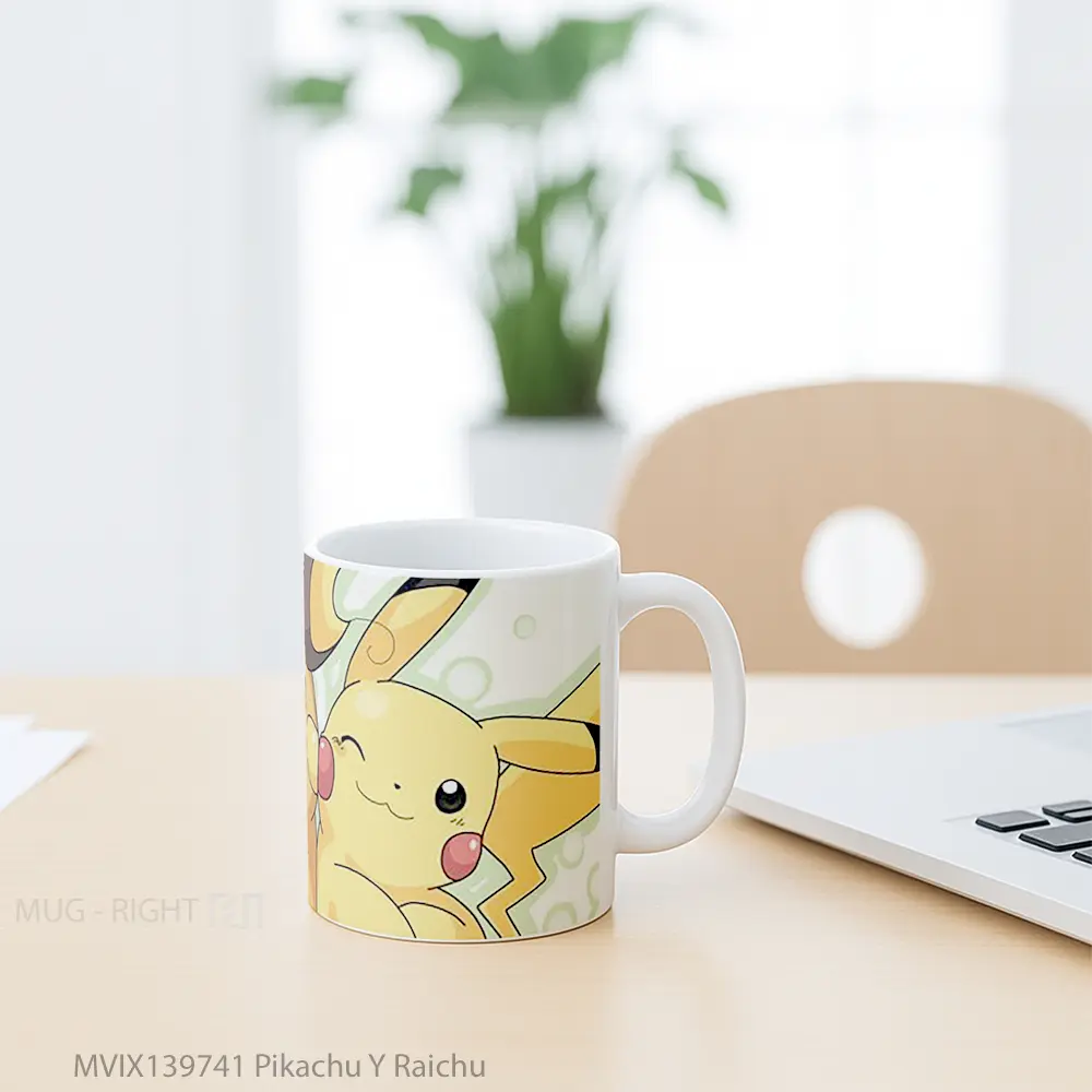 Mug Pikachu Y Raichu Gelas Keramik Unik - All-side / Desain