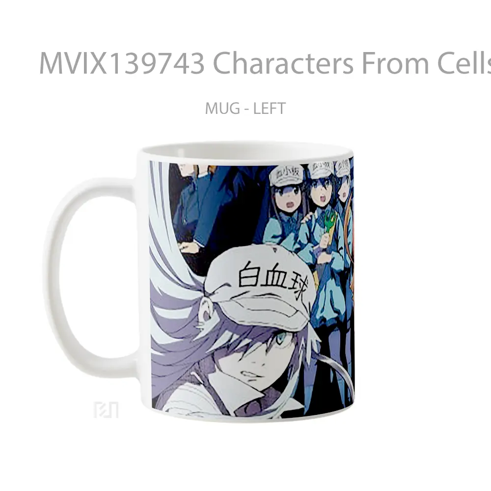 Mug Characters From Cells At Work Code Black Gelas Keramik Unik - All-side / Desain