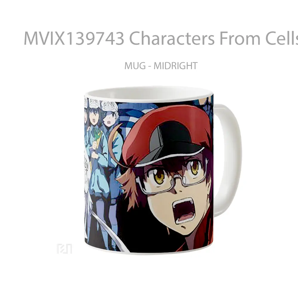 Mug Characters From Cells At Work Code Black Gelas Keramik Unik - All-side / Desain