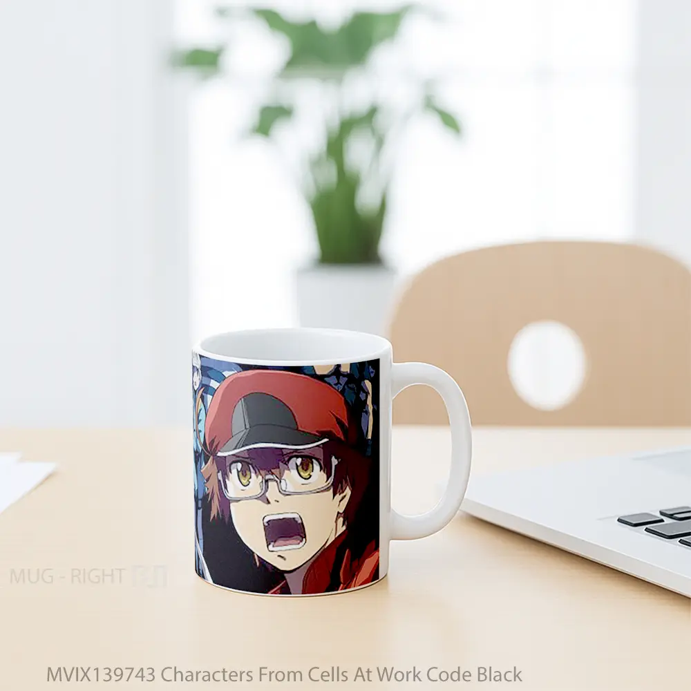 Mug Characters From Cells At Work Code Black Gelas Keramik Unik - All-side / Desain